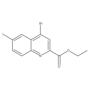 Ethyl4-bromo-6-iodoquinoline-2-carboxylate结构式