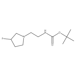 Tert-butyl (2-(3-fluoropyrrolidin-1-yl)ethyl)carbamate结构式