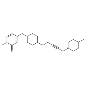 1-Methyl-4-[(4-{[4-(4-methylpiperazin-1-yl)but-2-yn-1-yl]oxy}piperidin-1-yl)methyl]-1,2-dihydropyridin-2-one结构式