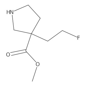 methyl 3-(2-fluoroethyl)pyrrolidine-3-carboxylate结构式