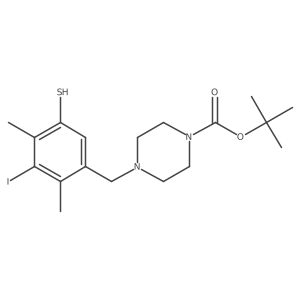 Tert-butyl 4-[(3-iodo-2,4-dimethyl-5-sulfanylphenyl)methyl]piperazine-1-carboxylate Structure