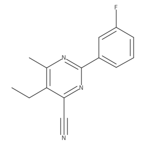 5-Ethyl-2-(3-fluorophenyl)-6-methylpyrimidine-4-carbonitrile结构式