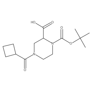 1-(tert-Butoxycarbonyl)-4-(cyclobutanecarbonyl)piperazine-2-carboxylic acid结构式