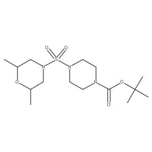 Tert-butyl 4-[(2,6-dimethylmorpholin-4-yl)sulfonyl]piperazine-1-carboxylate结构式