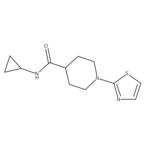 N-cyclopropyl-1-(1,3-thiazol-2-yl)piperidine-4-carboxamide结构式