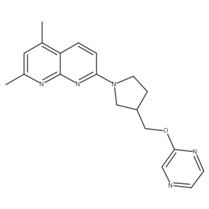 2,4-Dimethyl-7-{3-[(pyrazin-2-yloxy)methyl]pyrrolidin-1-yl}-1,8-naphthyridine结构式