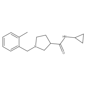 N-cyclopropyl-1-[(2-methylphenyl)methyl]pyrrolidine-3-carboxamide结构式