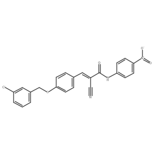 3-{4-[(3-chlorophenyl)methoxy]phenyl}-2-cyano-N-(4-nitrophenyl)prop-2-enamide结构式