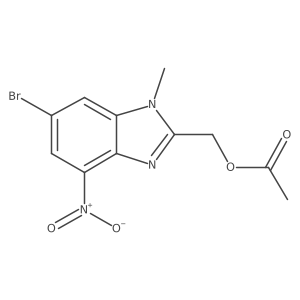 2-Acetoxymethyl-6-bromo-1-methyl-4-nitro-1H-benzimidazole结构式