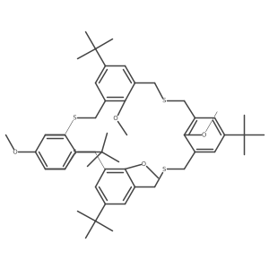 7,15,23,31-tetratert-butyl-33,34,35,36-tetramethoxy-3,11,19,27-tetrathiapentacyclo[27.3.1.15,9.113,17.121,25]hexatriaconta-1(32),5,7,9(36),13,15,17(35),21(34),22,24,29(33),30-dodecaene结构式
