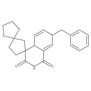 Dispiro[1,3-dioxolane-2,1a(2)-cyclopentane-3a(2),4a(2)a(2)(1a(2)a(2)H)-[2,7]naphthyridine]-1a(2)a(2),3a(2)a(2)(2a(2)a(2)H)-dione, 4a(2)a(2)a,7a(2)a(2)-dihydro-7a(2)a(2)-(phenylmethyl)-结构式