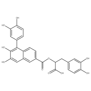 (2R)-3-(3,4-dihydroxyphenyl)-2-{(5-(3,4-dihydroxyphenyl)-6,7-dihydroxynaphthalen-2-yl)carbonyloxy}propanoic acid结构式