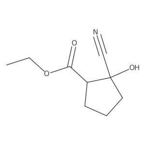Ethyl (1S,2R)-2-cyano-2-hydroxycyclopentane-1-carboxylate结构式
