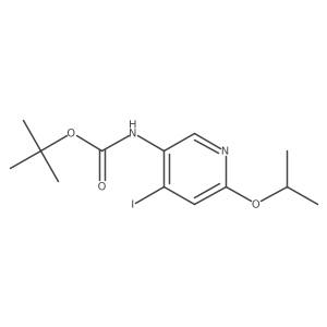 5-[(Tert-butoxycarbonyl)amino]-4-iodo-2-(isopropoxy)pyridine结构式