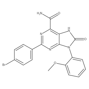 2-(4-bromophenyl)-9-(2-methoxyphenyl)-8-oxo-8,9-dihydro-7H-purine-6-carboxamide结构式