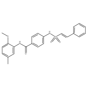 N-(2-methoxy-5-methylphenyl)-4-(2-phenylethenesulfonamido)benzamide结构式