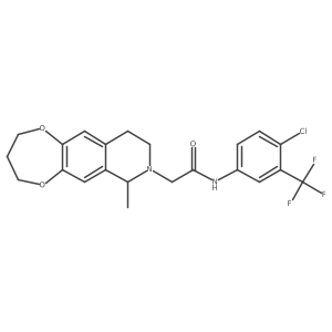 N-[4-chloro-3-(trifluoromethyl)phenyl]-2-(7-methyl-3,4,9,10-tetrahydro-2H-[1,4]dioxepino[2,3-g]isoquinolin-8(7H)-yl)acetamide结构式