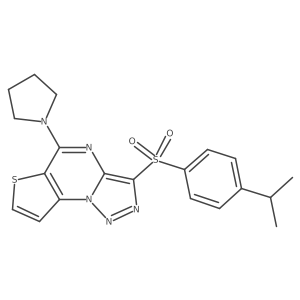 3-[(4-Isopropylphenyl)sulfonyl]-5-pyrrolidin-1-ylthieno[2,3-e][1,2,3]triazolo[1,5-a]pyrimidine结构式