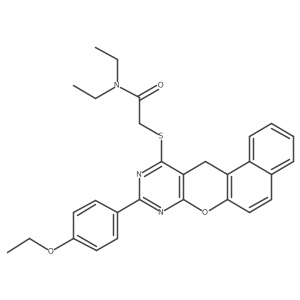 2-{[2-(4-Ethoxyphenyl)-5H-12-oxa-1,3-diazatetraphen-4-YL]sulfanyl}-N,N-diethylacetamide结构式