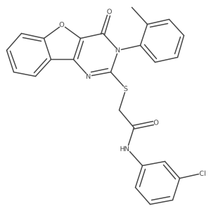 N-(3-chlorophenyl)-2-((4-oxo-3-(o-tolyl)-3,4-dihydrobenzofuro[3,2-d]pyrimidin-2-yl)thio)acetamide Structure