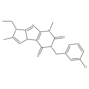 3-(3-chlorobenzyl)-8-ethyl-1,7-dimethyl-1H-imidazo[2,1-f]purine-2,4(3H,8H)-dione结构式