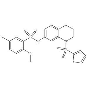 2-methoxy-5-methyl-N-(1-(thiophen-2-ylsulfonyl)-1,2,3,4-tetrahydroquinolin-7-yl)benzenesulfonamide Structure