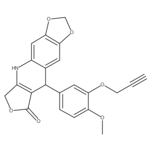 9-[4-methoxy-3-(2-propynyloxy)phenyl]-6,9-dihydro[1,3]dioxolo[4,5-g]furo[3,4-b]quinolin-8(5H)-one Structure