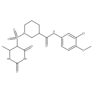 N-(3-chloro-4-methoxyphenyl)-1-[(4-methyl-2,6-dioxo-1,3-diazinan-5-yl)sulfonyl]piperidine-3-carboxamide结构式
