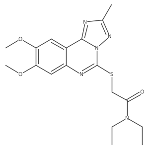 2-((8,9-dimethoxy-2-methyl-[1,2,4]triazolo[1,5-c]quinazolin-5-yl)thio)-N,N-diethylacetamide Structure