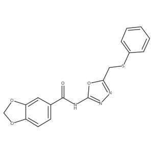 N-(5-((phenylthio)methyl)-1,3,4-oxadiazol-2-yl)benzo[d][1,3]dioxole-5-carboxamide Structure