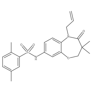 N-(5-allyl-3,3-dimethyl-4-oxo-2,3,4,5-tetrahydrobenzo[b][1,4]oxazepin-8-yl)-2,5-dimethylbenzenesulfonamide结构式