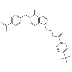 N-(2-(5-(4-nitrobenzyl)-4-oxo-4,5-dihydro-1H-pyrazolo[3,4-d]pyrimidin-1-yl)ethyl)-4-(trifluoromethyl)benzamide Structure