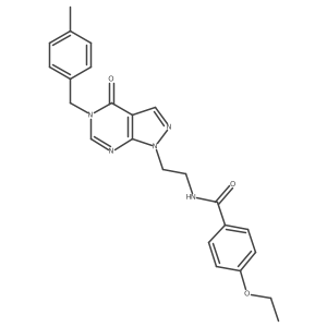 4-ethoxy-N-(2-(5-(4-methylbenzyl)-4-oxo-4,5-dihydro-1H-pyrazolo[3,4-d]pyrimidin-1-yl)ethyl)benzamide结构式