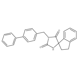 2-Hydroxy-1-[(4-phenylphenyl)methyl]spiro[2-imidazoline-4,1'-indane]-5-one结构式