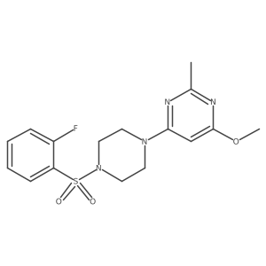 4-(4-((2-Fluorophenyl)sulfonyl)piperazin-1-yl)-6-methoxy-2-methylpyrimidine结构式