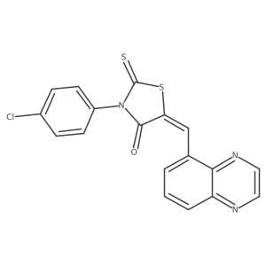 (5Z)-3-(4-chlorophenyl)-5-(quinoxalin-5-ylmethylidene)-2-thioxo-1,3-thiazolidin-4-one结构式