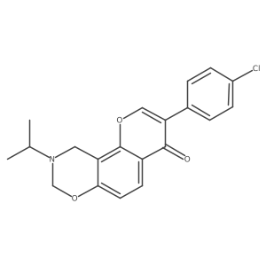 3-(4-chlorophenyl)-9-isopropyl-9,10-dihydrochromeno[8,7-e][1,3]oxazin-4(8H)-one结构式