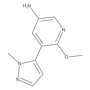 6-Methoxy-5-(2-methylpyrazol-3-yl)pyridin-3-amine结构式