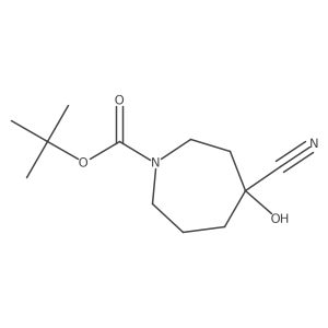 Tert-butyl 4-cyano-4-hydroxyazepane-1-carboxylate结构式