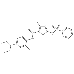 5-Thiazolecarboxamide, N-[4-(diethylamino)-2-methylphenyl]-4-methyl-2-[(phenylsulfonyl)amino]-结构式