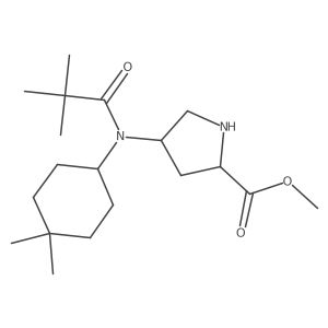 Methyl (2S,4S)-4-(N-(4,4-dimethylcyclohexyl)pivalamido)pyrrolidine-2-carboxylate结构式