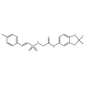 N-(2,2-difluoro-1,3-dioxaindan-5-yl)-2-[2-(4-methylphenyl)ethenesulfonamido]acetamide Structure