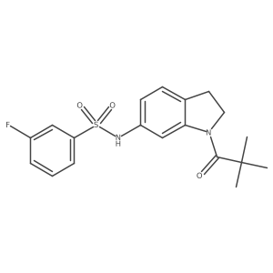 N-[1-(2,2-dimethylpropanoyl)-2,3-dihydro-1H-indol-6-yl]-3-fluorobenzene-1-sulfonamide Structure