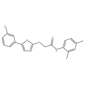 2-{[5-(3-chlorophenyl)-1,3-oxazol-2-yl]sulfanyl}-N-(2,4-difluorophenyl)acetamide结构式
