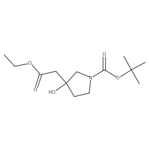 Tert-butyl 3-(2-ethoxy-2-oxoethyl)-3-hydroxypyrrolidine-1-carboxylate Structure