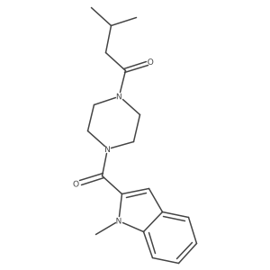 3-methyl-1-{4-[(1-methyl-1H-indol-2-yl)carbonyl]piperazin-1-yl}butan-1-one结构式