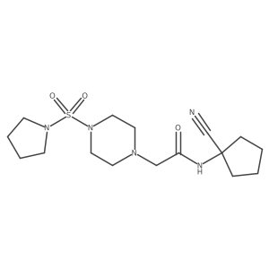 N-(1-cyanocyclopentyl)-2-(4-pyrrolidin-1-ylsulfonylpiperazin-1-yl)acetamide结构式