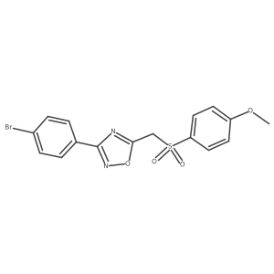3-(4-Bromophenyl)-5-(((4-methoxyphenyl)sulfonyl)methyl)-1,2,4-oxadiazole Structure