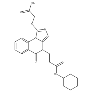 3-{1-[(carbamoylmethyl)sulfanyl]-5-oxo-4H,5H-[1,2,4]triazolo[4,3-a]quinazolin-4-yl}-N-cyclohexylpropanamide结构式