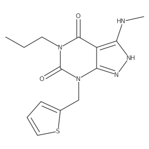 1h-Pyrazolo[3,4-d]pyrimidine-4,6(5h,7h)-dione,3-(methylamino)-5-propyl-7-(2-thienylmethyl)-结构式